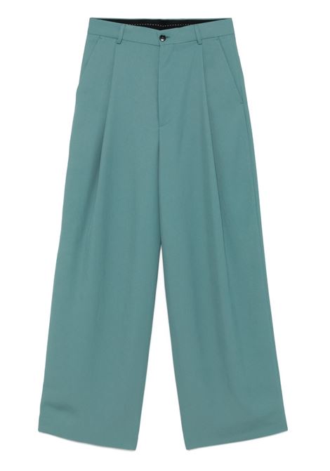 Aqua green pepper wide-leg trousers  Dries van noten - men